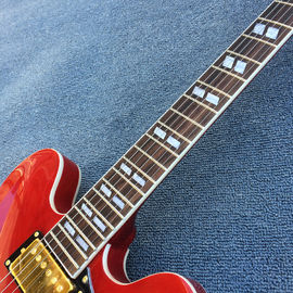 High-quality hollow body jazz electric guitar, Double F holes Red body and back electric guitar supplier