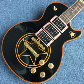 Chibson LP custom electric guitar with Black body with five pointed stars supplier