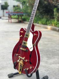 Custom shop ES-335 F hollow body jazz Electric Guitar 6 Strings red guitar with Gold hardware vibrato system supplier