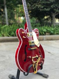 Custom shop ES-335 F hollow body jazz Electric Guitar 6 Strings red guitar with Gold hardware vibrato system supplier