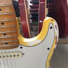 Maple scalloped fingerboard relic classical st electric guitar,handmade aged st guitar supplier