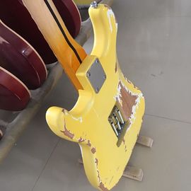 Maple scalloped fingerboard relic classical st electric guitar,handmade aged st guitar supplier