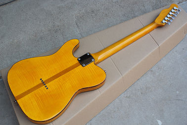 Custom Wholesale Yellow Body Electric Guitar with Red Tortoise Pickguard,Yellow Maple Fretrboard supplier