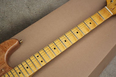 Custom Natural Wood Color Electric Guitar with SSS Pickups,Acrylic Pickguard,Scalloped Neck supplier