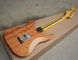 Custom Natural Wood Color Electric Guitar with SSS Pickups,Acrylic Pickguard,Scalloped Neck supplier