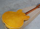 Custom Yellow Semi-hollow Body Electric Guitar with Flame Maple Veneer,Rosewood Fretboard supplier