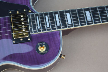 Custom Purple Electric Guitar with Left Handed,Flame Maple Veneer,Gold Hardware,22 Frets,White Binding supplier