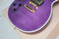 Custom Purple Electric Guitar with Left Handed,Flame Maple Veneer,Gold Hardware,22 Frets,White Binding supplier