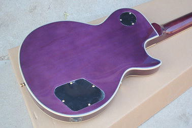 Custom Purple Electric Guitar with Left Handed,Flame Maple Veneer,Gold Hardware,22 Frets,White Binding supplier