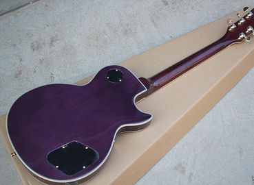 Custom Purple Electric Guitar with Left Handed,Flame Maple Veneer,Gold Hardware,22 Frets,White Binding supplier