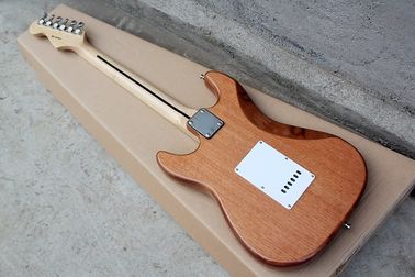 Natural Wood Mahagany Body Electric Guitar with SSS Pickup,White Pickguard,Maple Fingerboard supplier