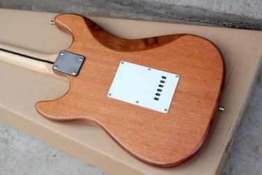 Natural Wood Mahagany Body Electric Guitar with SSS Pickup,White Pickguard,Maple Fingerboard supplier