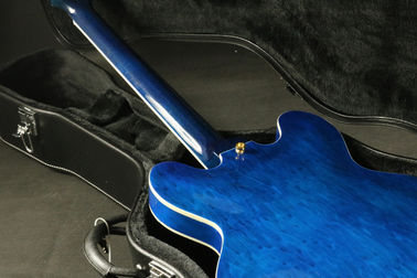 High Quality blue quilted maple top fretboard binding 6string hollow body 335 345 325 hollow guitar Guitar supplier