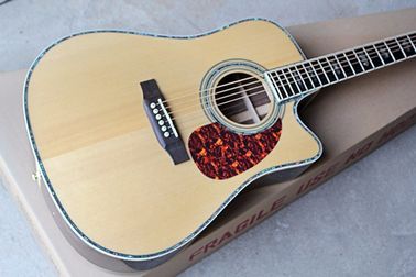 Custom 41'' 20 frets 45 cutaway body Acoustic Guitar with solid top,golden tuners,colorful pearl binding,rosewood back supplier