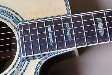 Custom 41'' 20 frets 45 cutaway body Acoustic Guitar with solid top,golden tuners,colorful pearl binding,rosewood back supplier