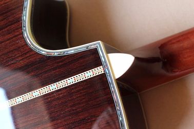 Custom 41'' 20 frets 45 cutaway body Acoustic Guitar with solid top,golden tuners,colorful pearl binding,rosewood back supplier