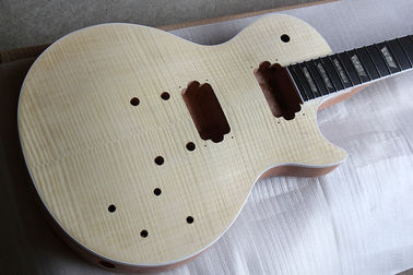 Custom LP Electric Guitar Kit(Parts) with Mahogany Body and Neck,Flame Maple Veneer,Carhrome Hardwes,DIY Guitar supplier