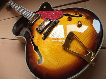 Custom jazz hollow electric guitar L-5 Jazz Electric Guitar Semi Hollow Body In Sunburst supplier