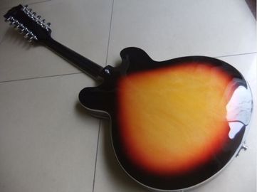 Wholesale 12 string semi hollow es 335 model electric guitar in sunburst supplier