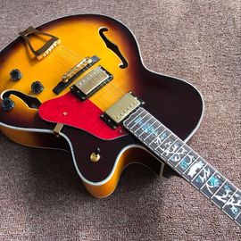 Hollow body JAZZ L5 electric guitar yellow maple top Jazz guitar, double F hole supplier