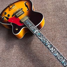 Hollow body JAZZ L5 electric guitar yellow maple top Jazz guitar, double F hole supplier
