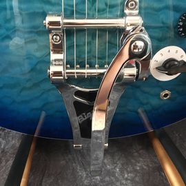 Semi hollow shell Archtop guitar Quilted maple trans-Blue with Bigsby supplier