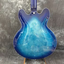 Semi hollow shell Archtop guitar Quilted maple trans-Blue with Bigsby supplier