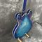 Semi hollow shell Archtop guitar Quilted maple trans-Blue with Bigsby supplier