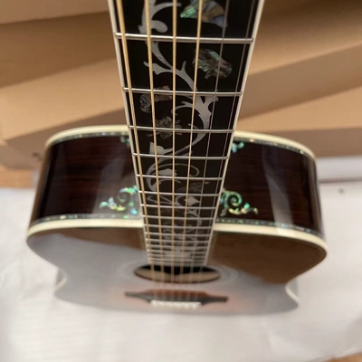 Custom New All Solid Wood Sunburst 41" D Type Acoustic Guitar Abalone Ebony Fingerboard supplier