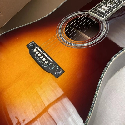 Custom New All Solid Wood Sunburst 41" D Type Acoustic Guitar Abalone Ebony Fingerboard supplier