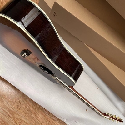 Custom New All Solid Wood Sunburst 41" D Type Acoustic Guitar Abalone Ebony Fingerboard supplier