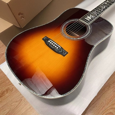 Custom New All Solid Wood Sunburst 41" D Type Acoustic Guitar Abalone Ebony Fingerboard supplier