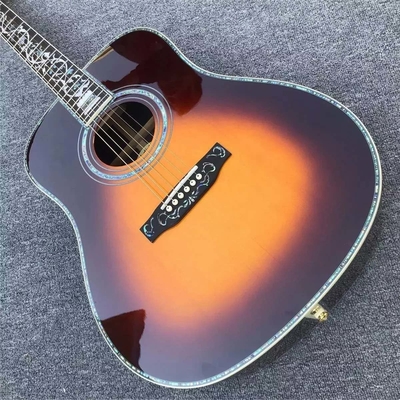 Custom New All Solid Wood Sunburst 41" D Type Acoustic Guitar Abalone Ebony Fingerboard supplier
