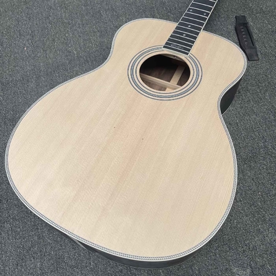 Custom 40 inch OM45 body DIY KIT Acoustic Guitar with Herringbone Binding no Painting supplier
