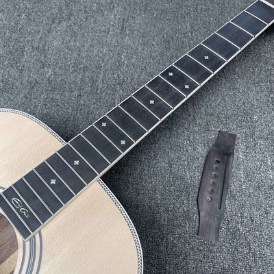 Custom 40 inch OM45 body DIY KIT Acoustic Guitar with Herringbone Binding no Painting supplier