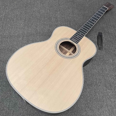 Custom 40 inch OM45 body DIY KIT Acoustic Guitar with Herringbone Binding no Painting supplier
