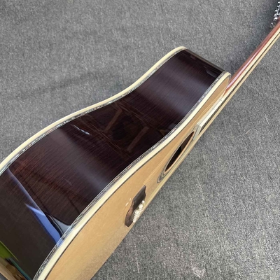 Custom 41 inch Dreadnought D 12 strings abalone binding folk classic acoustic guitar with customized inlay logo headstock supplier