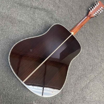 Custom 41 inch Dreadnought D 12 strings abalone binding folk classic acoustic guitar with customized inlay logo headstock supplier