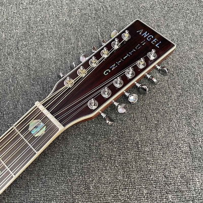 Custom 41 inch Dreadnought D 12 strings abalone binding folk classic acoustic guitar with customized inlay logo headstock supplier