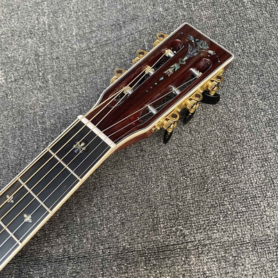 Solid Cedar Top OOO Body Ebony Fingerboard Classic Folk Acoustic Guitar with 43mm Nut Width Abalone Binding Slotted Headstock supplier