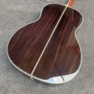 Solid Cedar Top OOO Body Ebony Fingerboard Classic Folk Acoustic Guitar with 43mm Nut Width Abalone Binding Slotted Headstock supplier