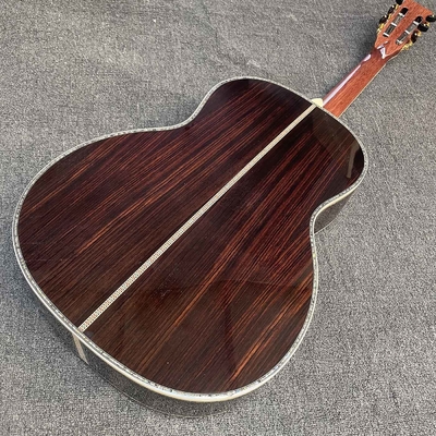 Solid Cedar Top OOO Body Ebony Fingerboard Classic Folk Acoustic Guitar with 43mm Nut Width Abalone Binding Slotted Headstock supplier