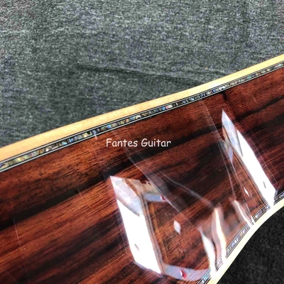 Custom Solid Cocobolo Back Side Real Abalone Inlay D Body Dreadnought Acoustic Guitar in Sunburst Color supplier