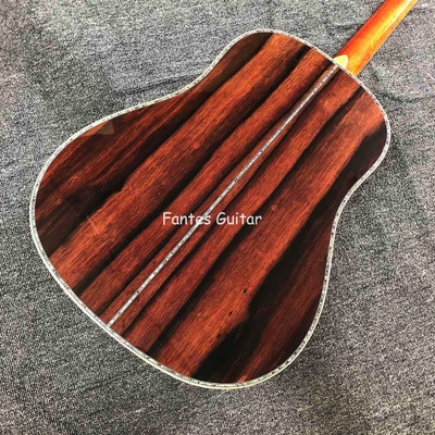 Custom Solid Cocobolo Back Side Real Abalone Inlay D Body Dreadnought Acoustic Guitar in Sunburst Color supplier