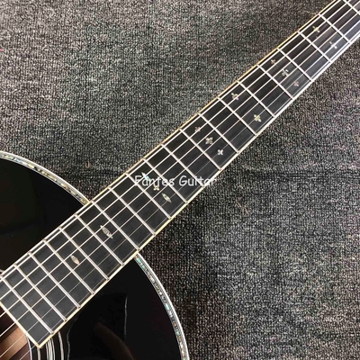 Custom Solid Cocobolo Back Side Real Abalone Inlay D Body Dreadnought Acoustic Guitar in Sunburst Color supplier