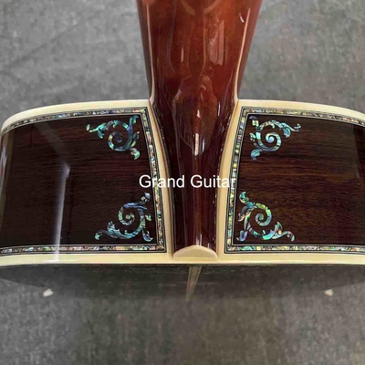 Custom Deluxe Solid Spruce Top Dreadnought Body Ebony Fingerboard 41 Inch Real Abalone Acoustic Guitar supplier