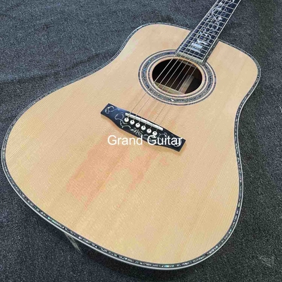Custom Deluxe Solid Spruce Top Dreadnought Body Ebony Fingerboard 41 Inch Real Abalone Acoustic Guitar supplier