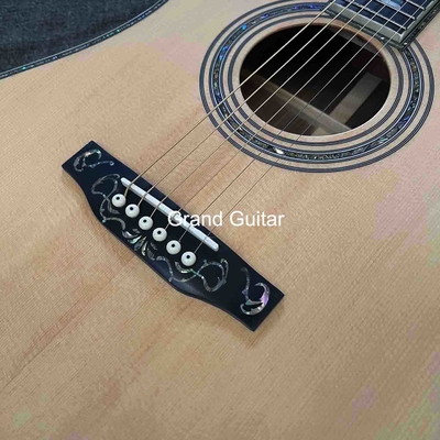 Custom Deluxe Solid Spruce Top Dreadnought Body Ebony Fingerboard 41 Inch Real Abalone Acoustic Guitar supplier