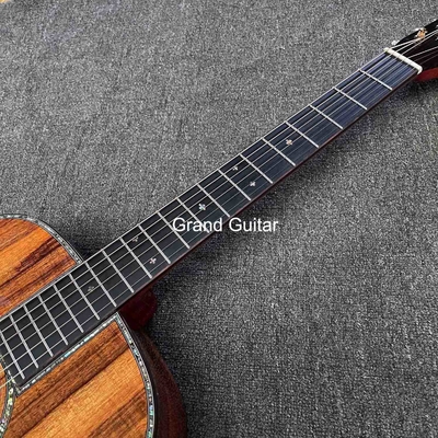 Grand OM Guitar Solid KOA Back Side Acoustic Guitar, Customized Logo on Headstock supplier