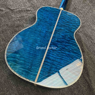 Custom Martin Style OM Body Water Ripple SOLID Flamed Maple Back Side Acoustic Guitar, Accept Guitar OEM supplier